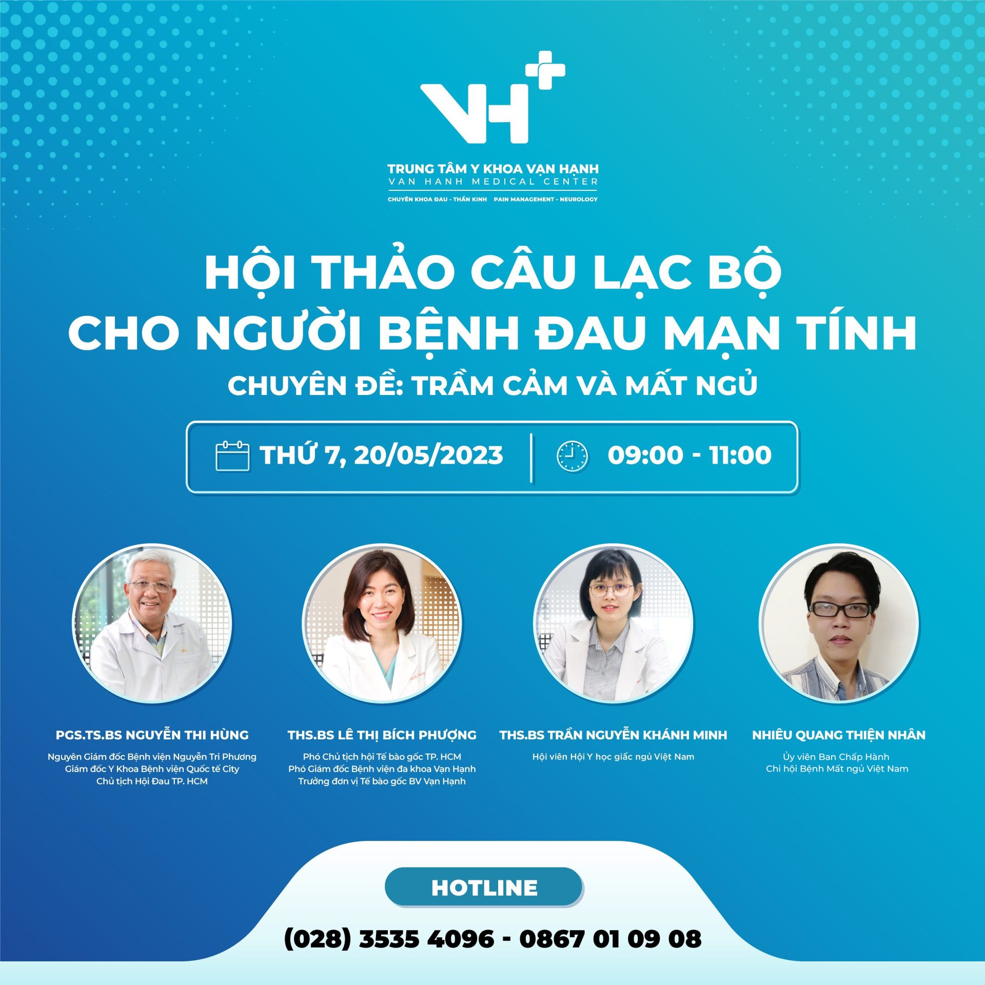 thông báo hội thảo - câu lạc bộ đau mạn tính - Mất ngủ và Trầm cảm