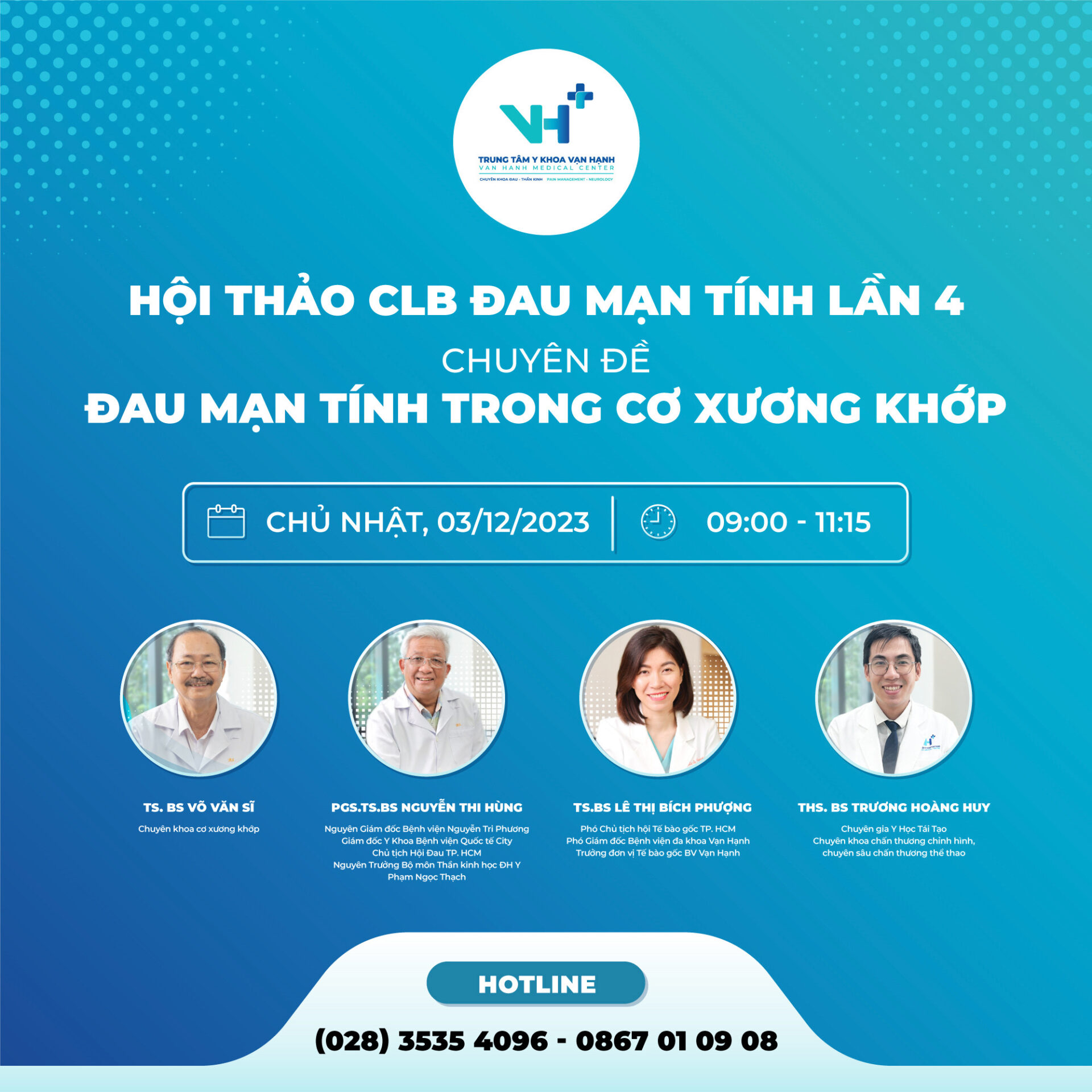 Hội thảo CLB Đau mạn tính lần 4 – Chuyên đề Đau mạn tính trong Cơ xương khớp